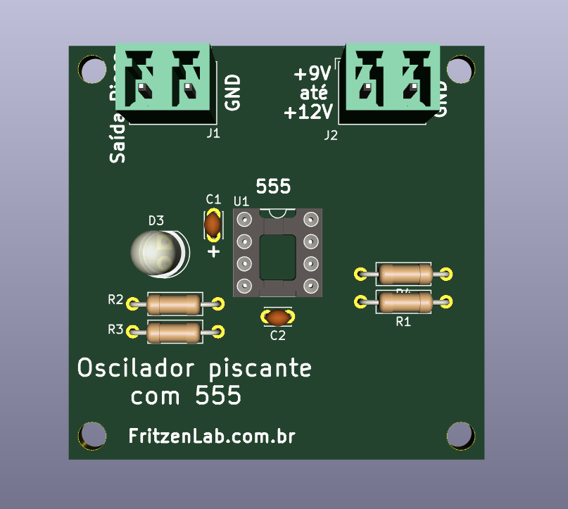 3D do oscilador com 555