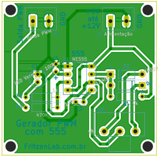 Placa de circuito impresso PWM 555