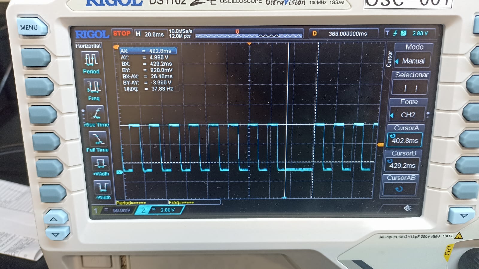 onda quadrada com arduino