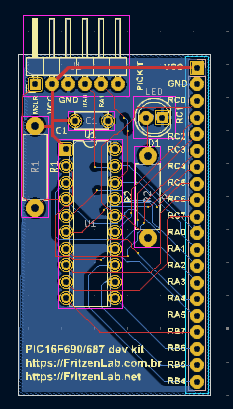 Placa de circuito impresso para PIC16F690