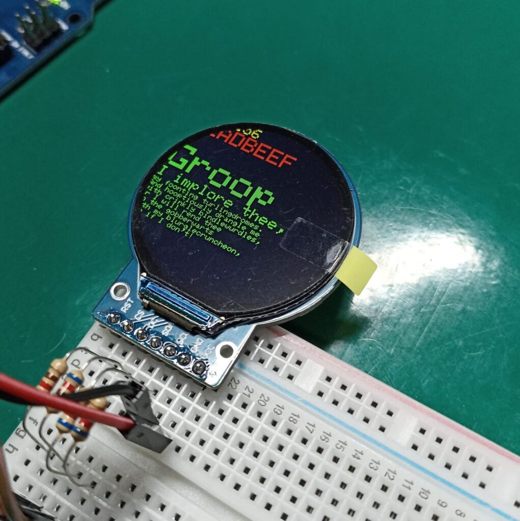 Display GC9A01A na protoboard