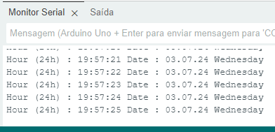 Data e hora no monitor serial da IDE do Arduino