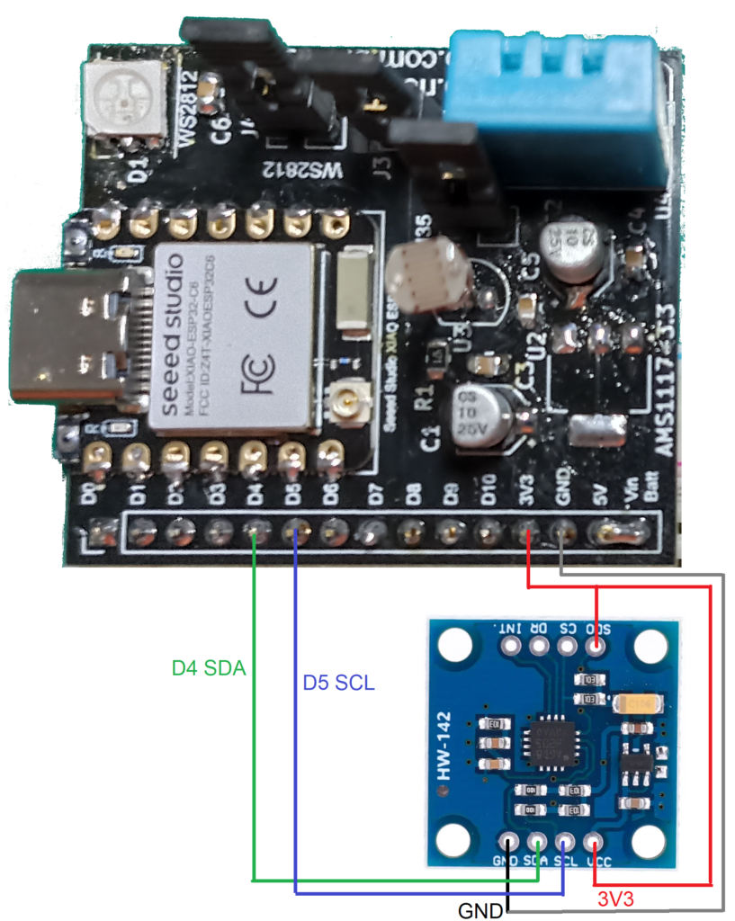 Diagrama esquemático do giroscópio com ESP32-C6