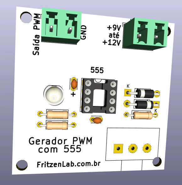 Exemplo de produto, gerador de PWM com 555