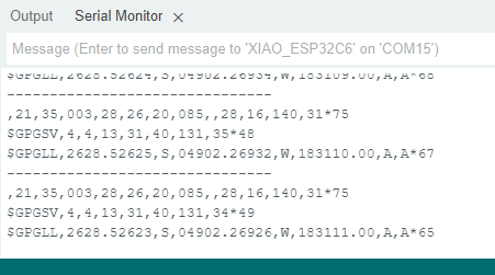 Valor "crú" lido no GPS