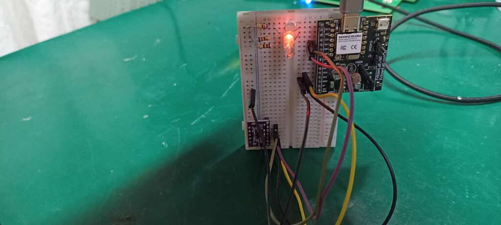 LED vermelho, eixo Y