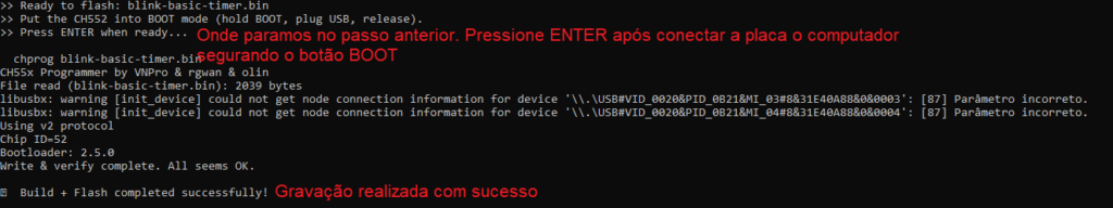 sucesso na gravação do CH552