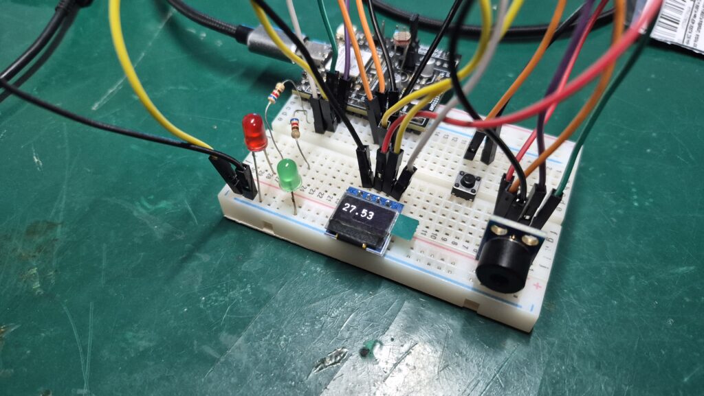 sensor de temperatura em protoboard